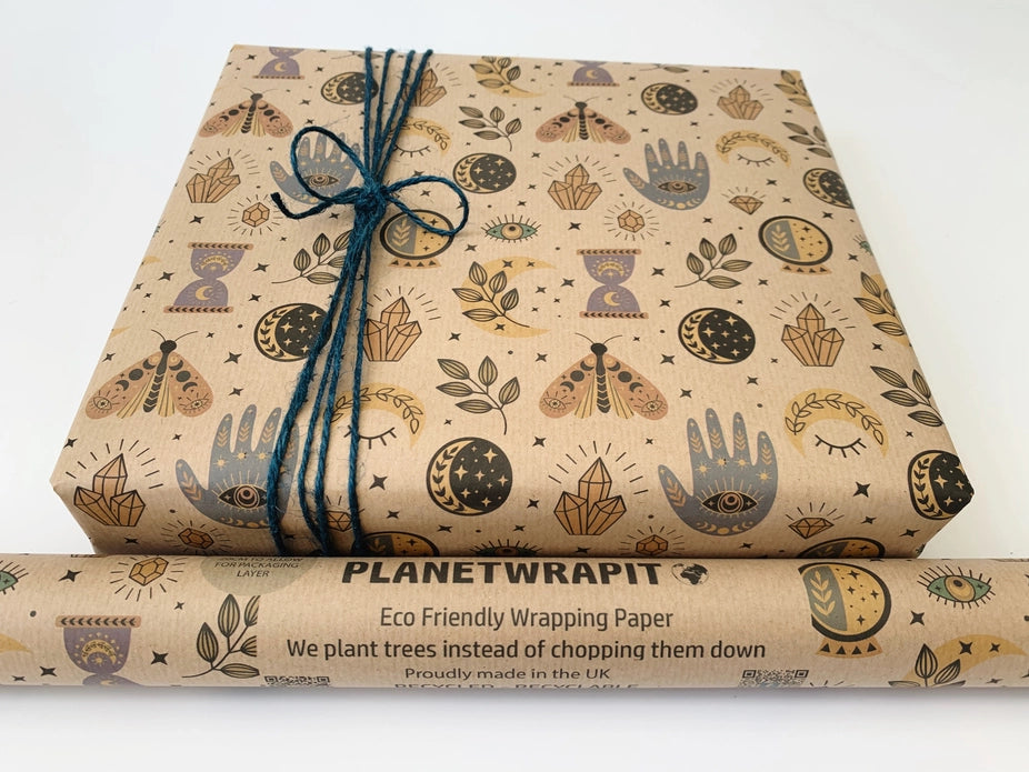 Gerecycleerd inpakpapier - Spellbound - rol 3m