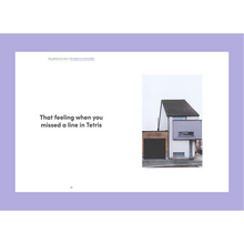 Afbeelding in Gallery-weergave laden, Pagina uit Ugly Belgian Houses: wit huis met grijze uitbouw, onderschrift That feeling when you missed a line in Tetris