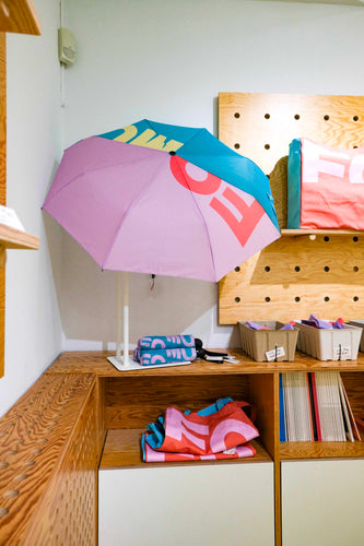 FOMU Opvouwbare Paraplu - Nieuwe Huisstijl Groen Geel Roze