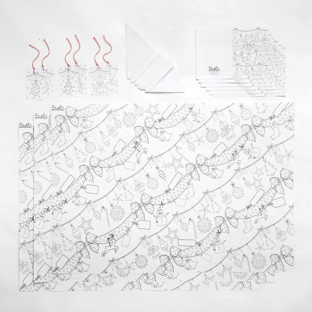 Eat sleep doodle kerstmis activity kit