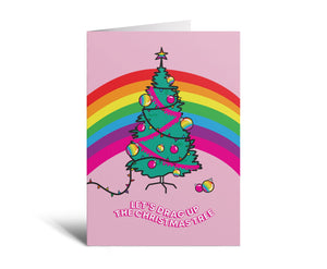 Wenskaart - Let's Drag Up The Christmas Tree